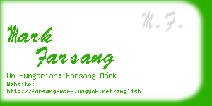 mark farsang business card
